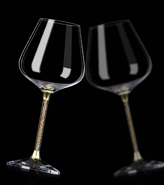 6 Wine Goblets Glass, 11 Ounce Handmade