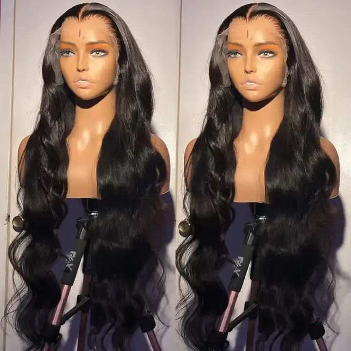 YM-XVA8-HBMP New Florevolved LLC Lace Front Wigs Human Hair 150% Density Full Head Wigs 180% Hair Length with Baby Hair Around 13x4 Unprocessed Natural Black Color (Straight 24 Inch, 99J)…