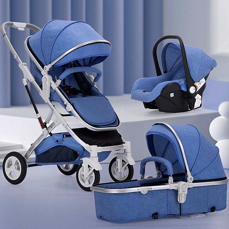 Baby Strollers Carseats; -Baby Stroller Trike Trolley with 3 in 1 Convertible High Chair for Infant Toddler Kids (Blue) (Large, Baby Blue)